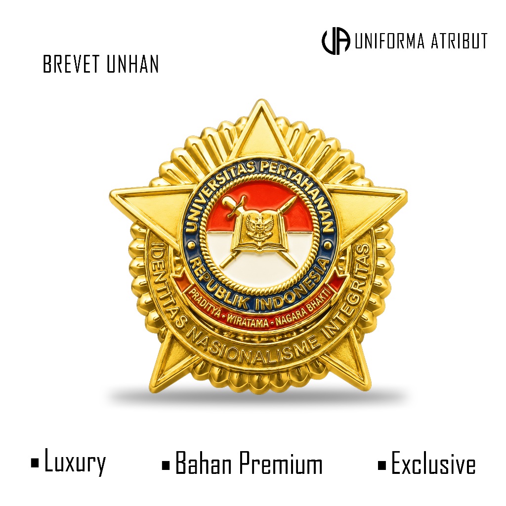 BRIVET UNHAN / UNIVERSITAS PERTAHANAN RI BAHAN LOGAM BERKUALITAS - UNIFORMA ATRIBUT