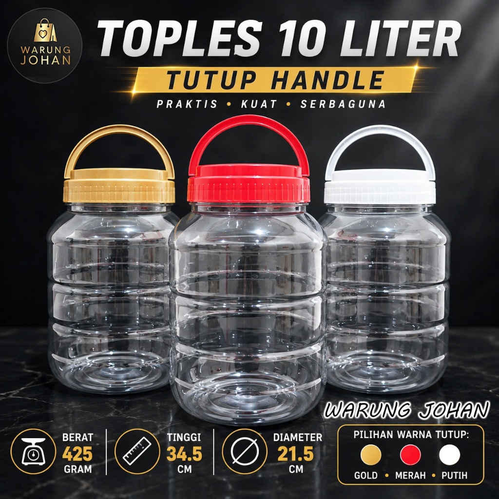 WARUNG JOHAN Toples 10 Liter, Toples Jumbo, Toples Kerupuk