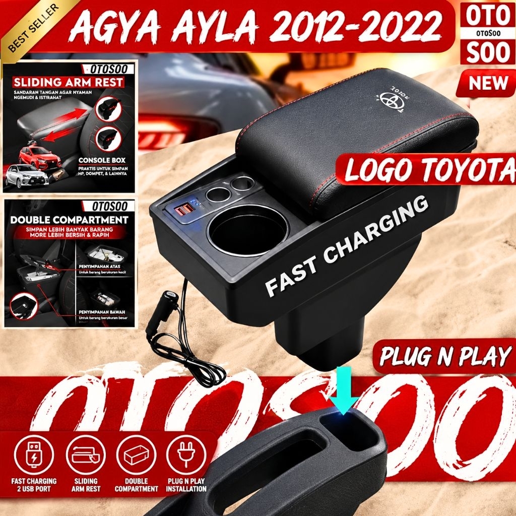 ARMREST AGYA  AYLA 2012-2022 -  CONSOLE ARMREST AGYA AYLA OTOSOO- CONSOLE BOX AGYA AYLA 2012-2022
