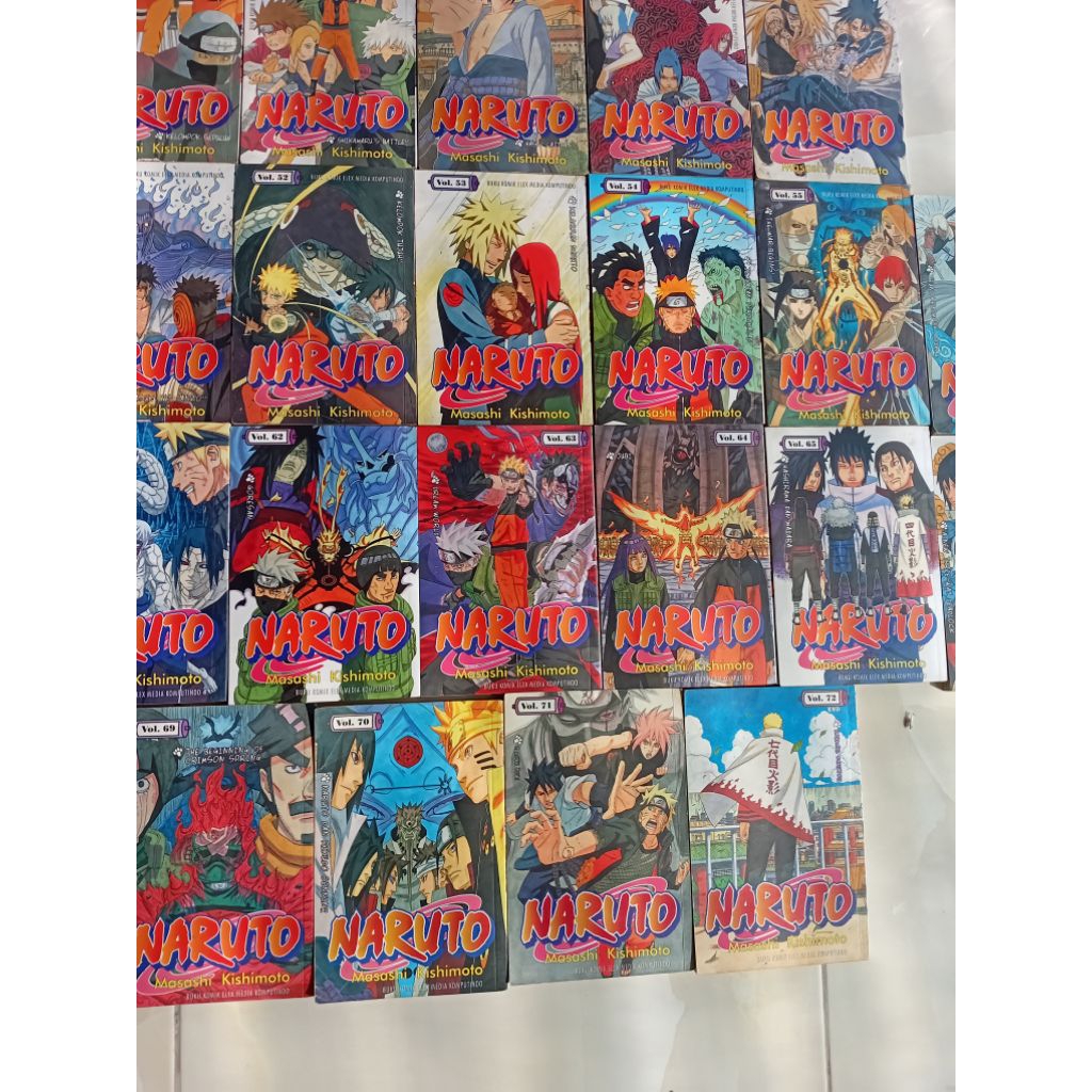 komik naruto full set 1-72 (vol 21-30 box set segel,lainya kolpri)