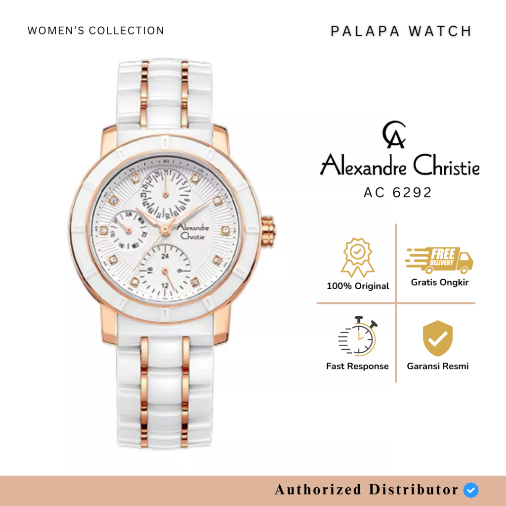 Jam Tangan Wanita Alexandre Christie AC 6292 / AC6292 Ceramic Original