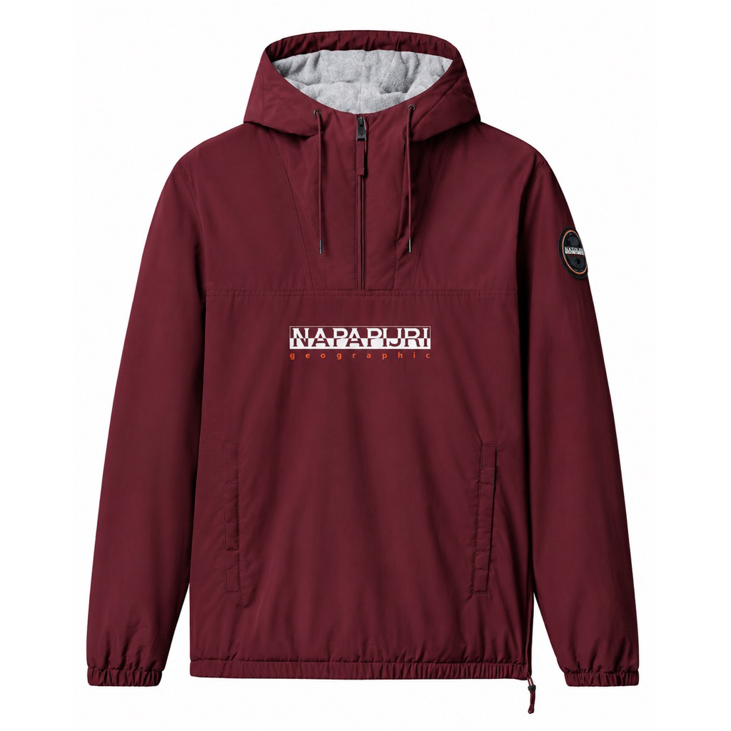 Napapijri Avergreen Anorak Winter Hooded Jacket In Vinth Amaranth