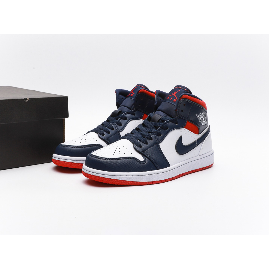 SIZE 41 READY STOCK - Air Jordan 1 Mid SE Olympic USA (Midnight Navy) BNIB ORIGINAL MATERIAL