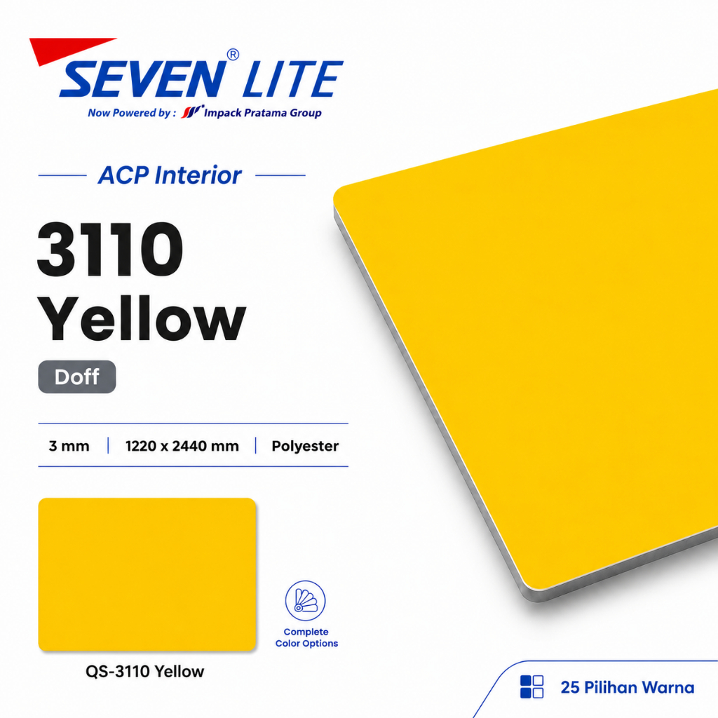 Seven Lite ACP Panel Aluminium 3mm PE 0.05 Komposit Interior 1220x2440 - Solid Series