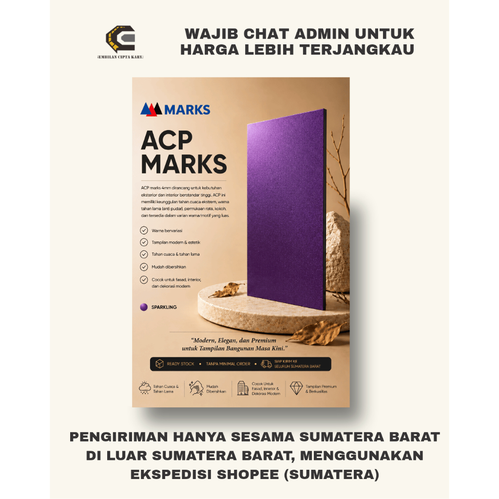 (WAJIB CHAT ADMIN) ACP MARKS PVDF 4mm (Sparkling)