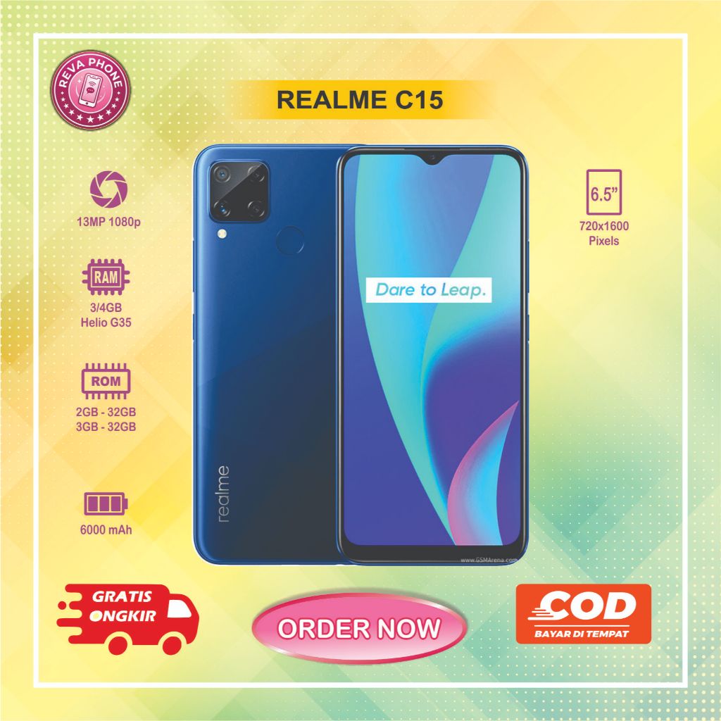 HP REALME C15 Normal second siap pakai