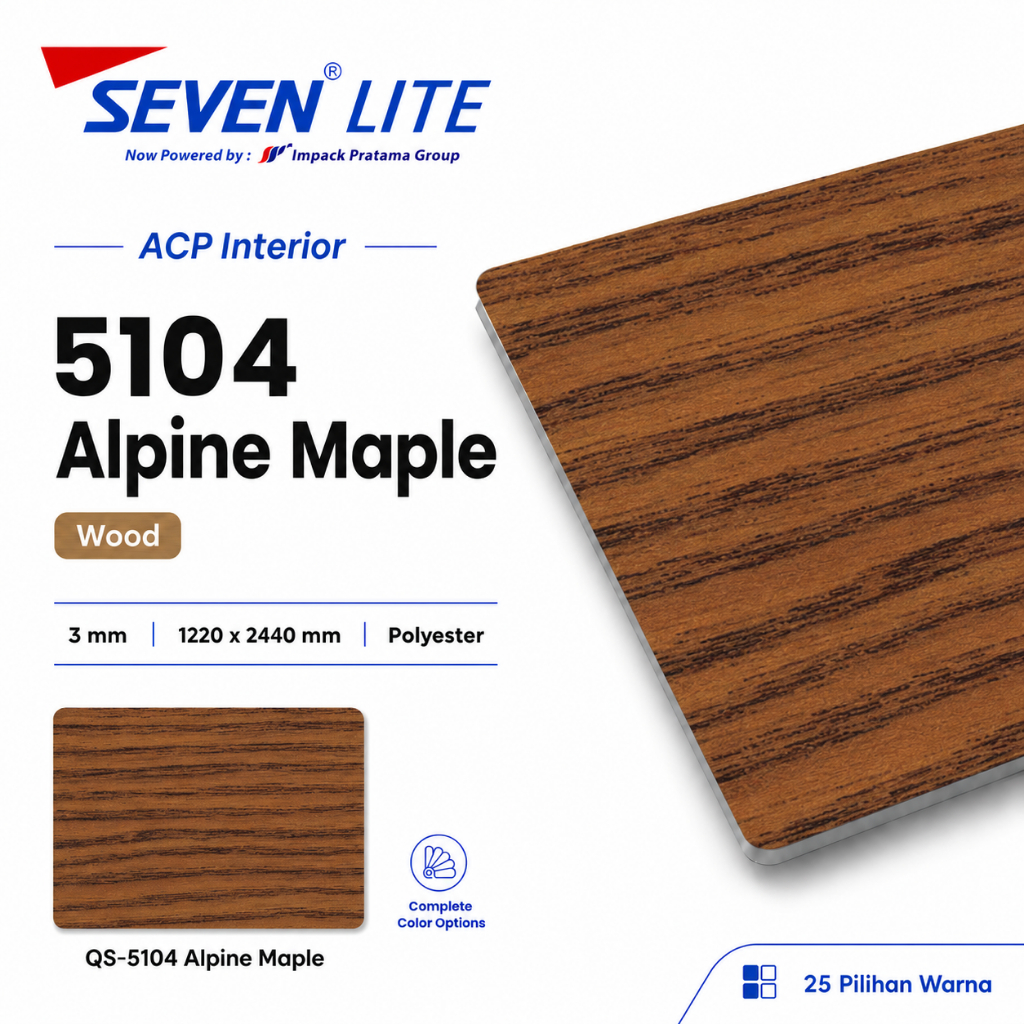 Seven Lite ACP Panel Aluminium 3mm PE 0.05 Komposit Interior 1220x2440 - Wood Series