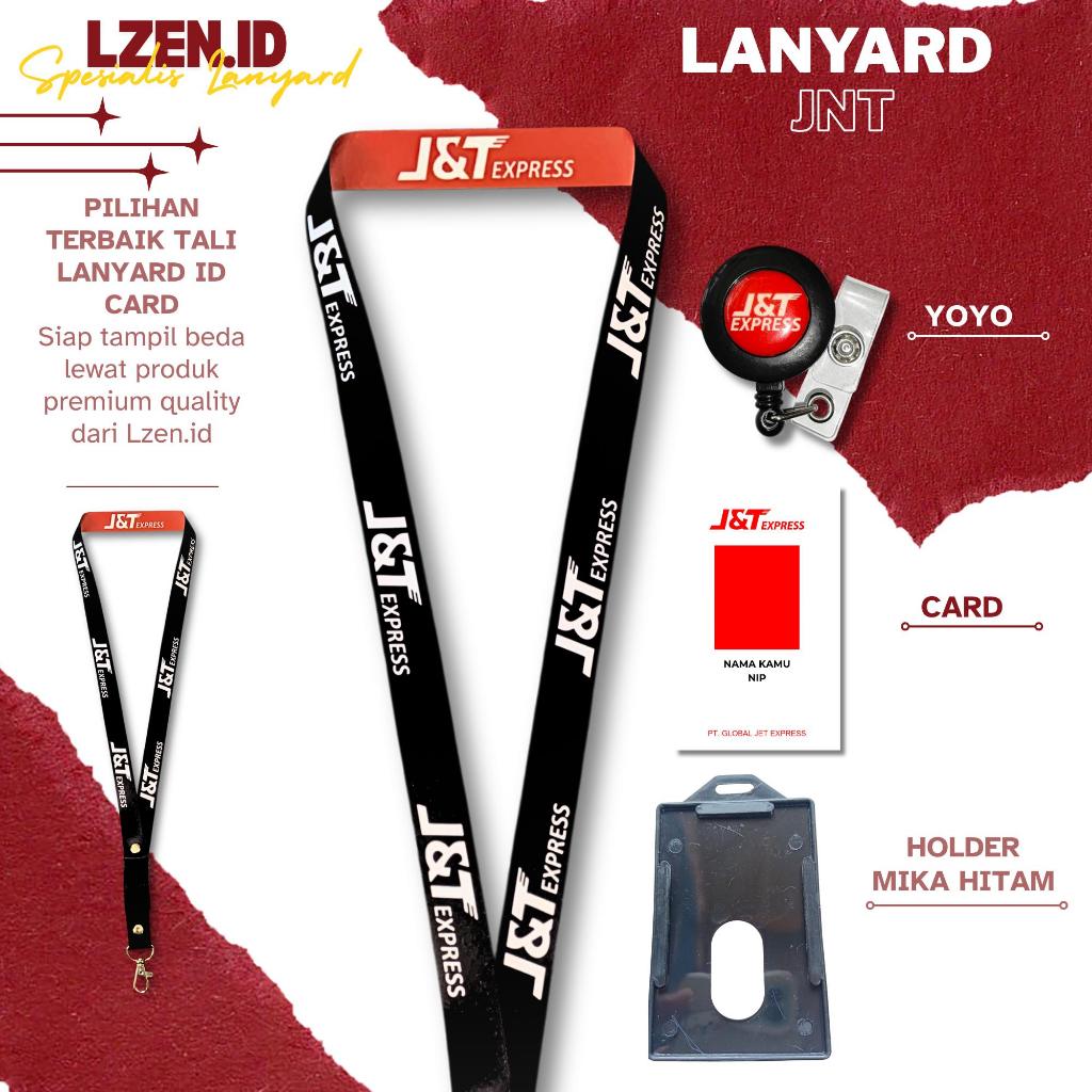 READY TALI/LANYARD GANTUNGAN ID CARD JNT EXPRESS HITAM-MERAH TERBARU [READY STOCK] BAHAN KUALITAS PR