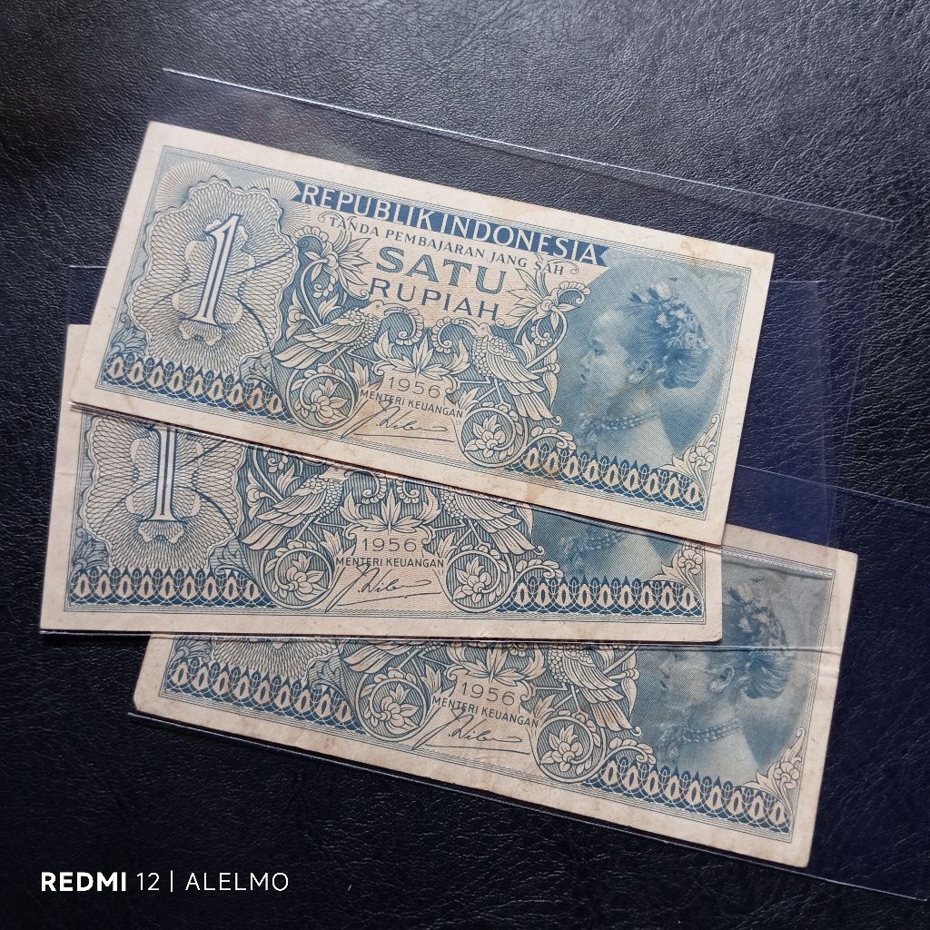 uang kertas 1 rupiah suku bangsa tahun 1954/1956 bekas asli
