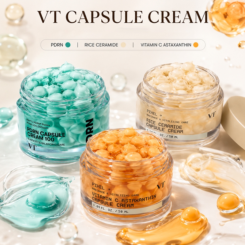 VT PDRN 100 Repair Capsule Cream 50ml / VT Rice Ceramide Capsule Cream / VT VC Astaxanthin Brighteni