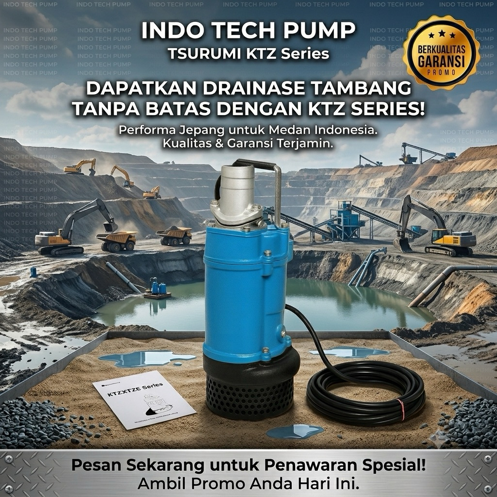 Pompa Celup Lumpur Rotor KTZ 611 Submersible Dewatering Tsurumi KTZ611