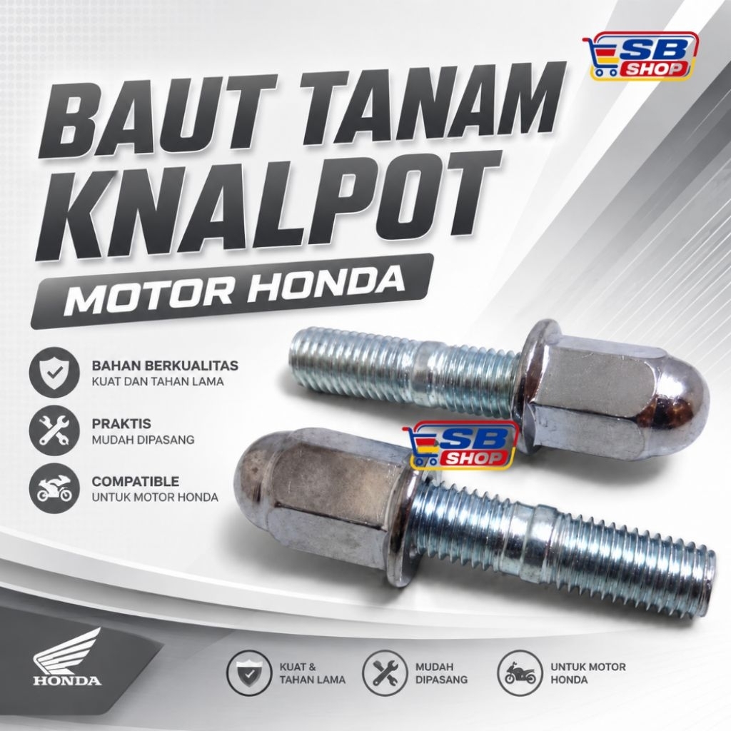 BAUT TANAM DAN MUR KNALPOT VARIO 125 150 ADV 150 PCX GENIO BEAT DELUXE BEAT FI BEAT KARBU CRF 150L T