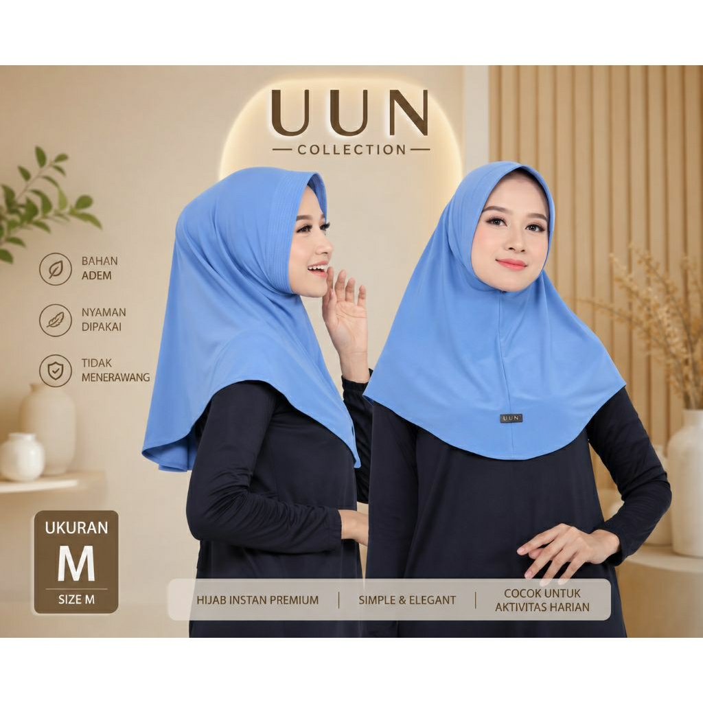 UUN Pet Biasa Tanpa Pin/Hijab Bergo UUN