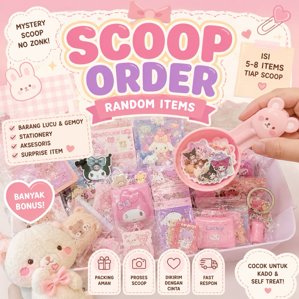 Mystery Scoop Order | Random Cute Items & Premium Gift