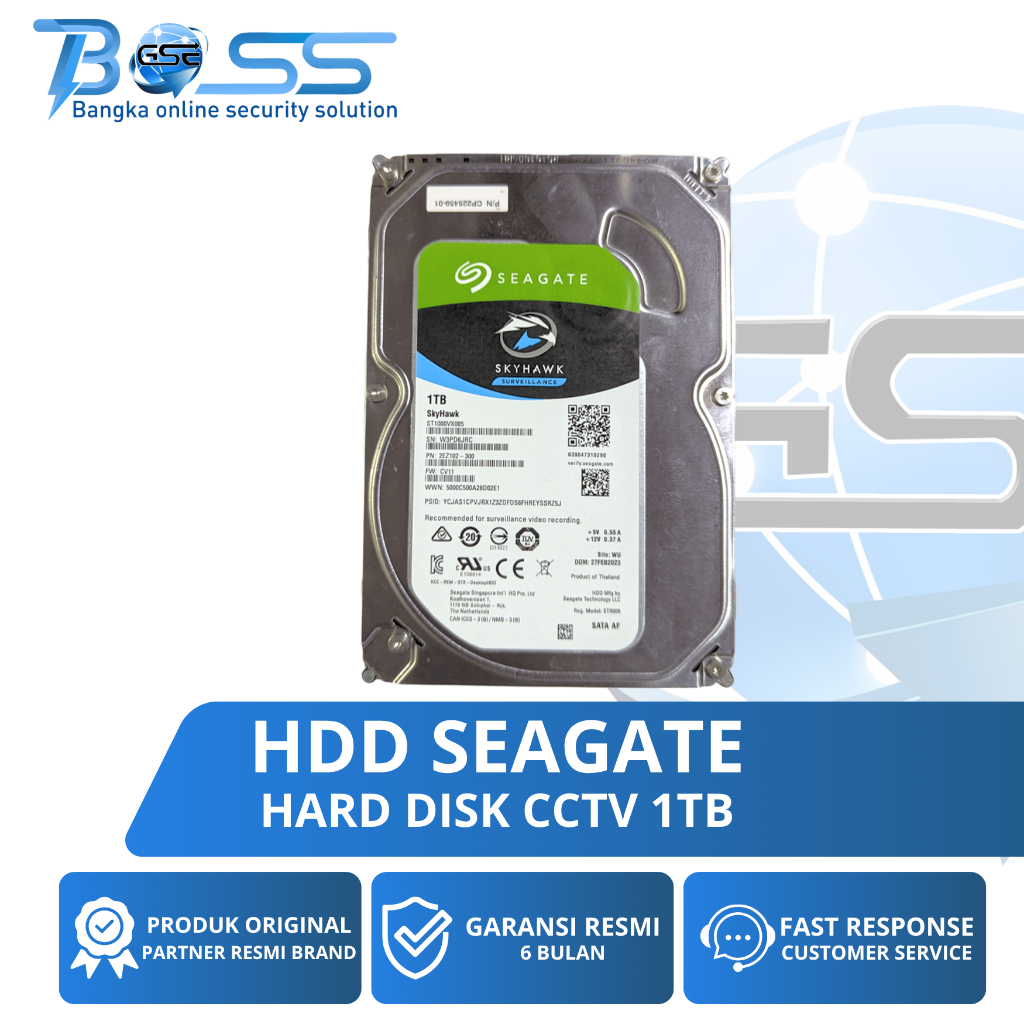 HARDDISKDRIVE/HDD CCTV SEAGATE SKYHAWK 1TB/2TB/4TB/10TB(MFI)
