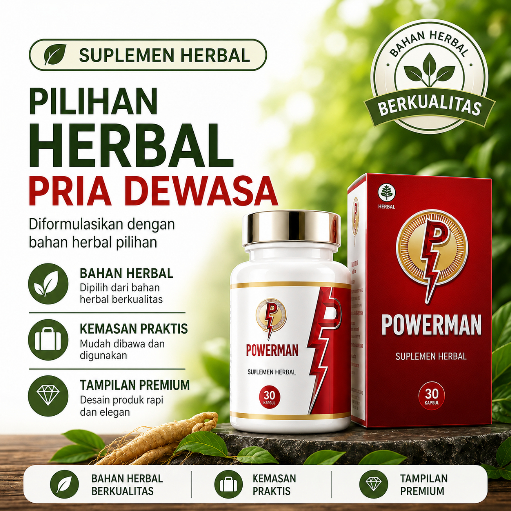 NEW PRODUK KAPSUL EMPTY POWERMAN 0bat kuat Herbal Obat tahan lama BPOM Paling Ampuh Tahan 3-4 jam