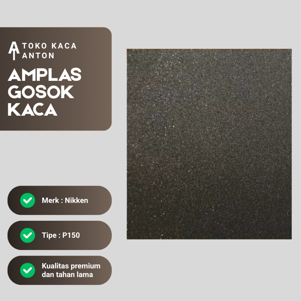 Ampelas Nikken P150 Amplas Gosok Kaca Premium Finishing Halus Harga per Lembar