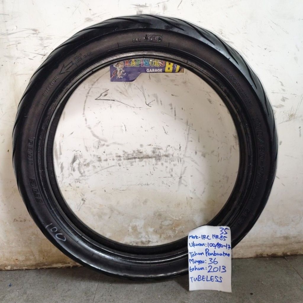 ban bekas,,, IRC NR85.... TUBELESS ukuran 100/80-17