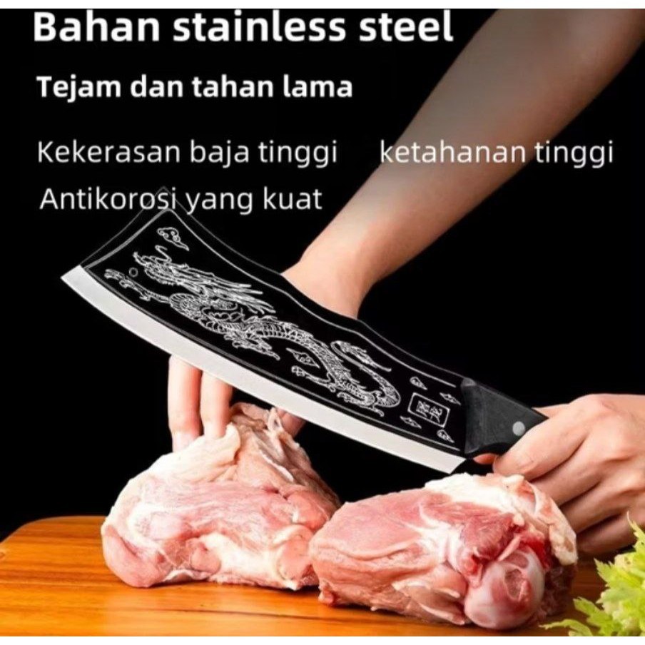 Pisau Ukir Naga  pisau dapur pemotong tulang / pisau tulang ukir naga