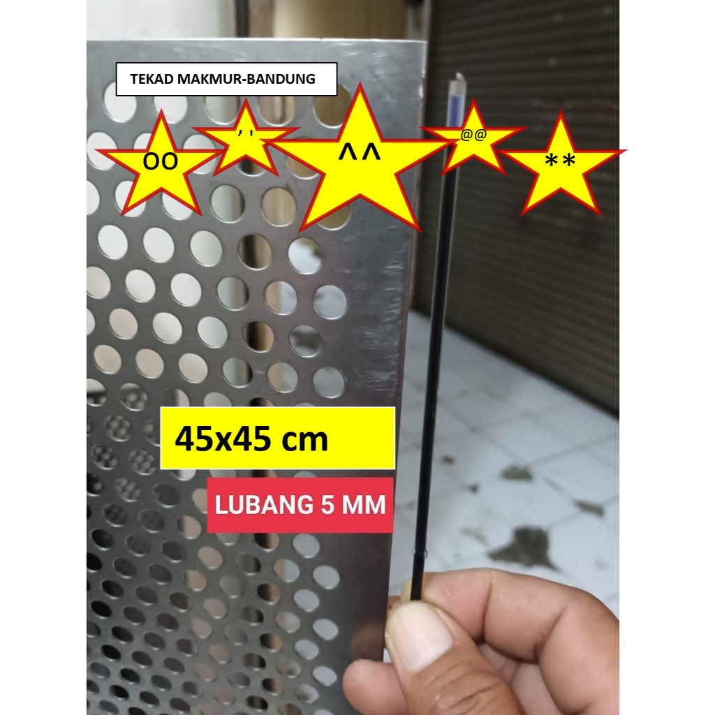 Bulat 5 mm - 45x45 cm - RAM Speaker Plat Besi Lobang Grill Speaker - Mesh Cover Grill Pelindung Audi