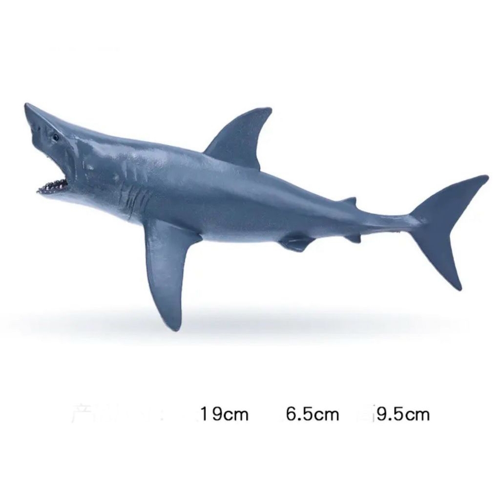 Miniatur ikan hiu megalodon - mainan hiu shark karet - hiu simulasi sea animal toys figure megalodon