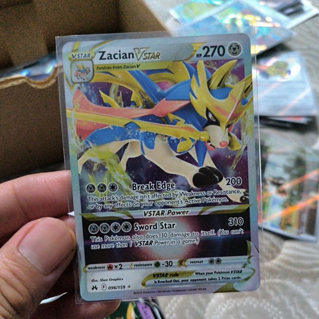 Zacian Vstar Crown Zenith 096/159 kartu pokemon TCG English