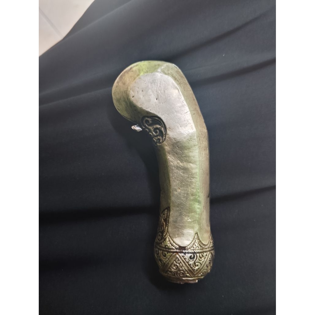 handle deder gagang  keris perak lawas