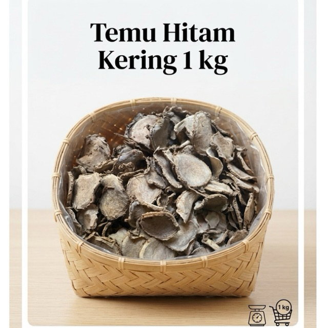 temu hitam kering temu ireng kering 1 kg / temu ireng iris kering