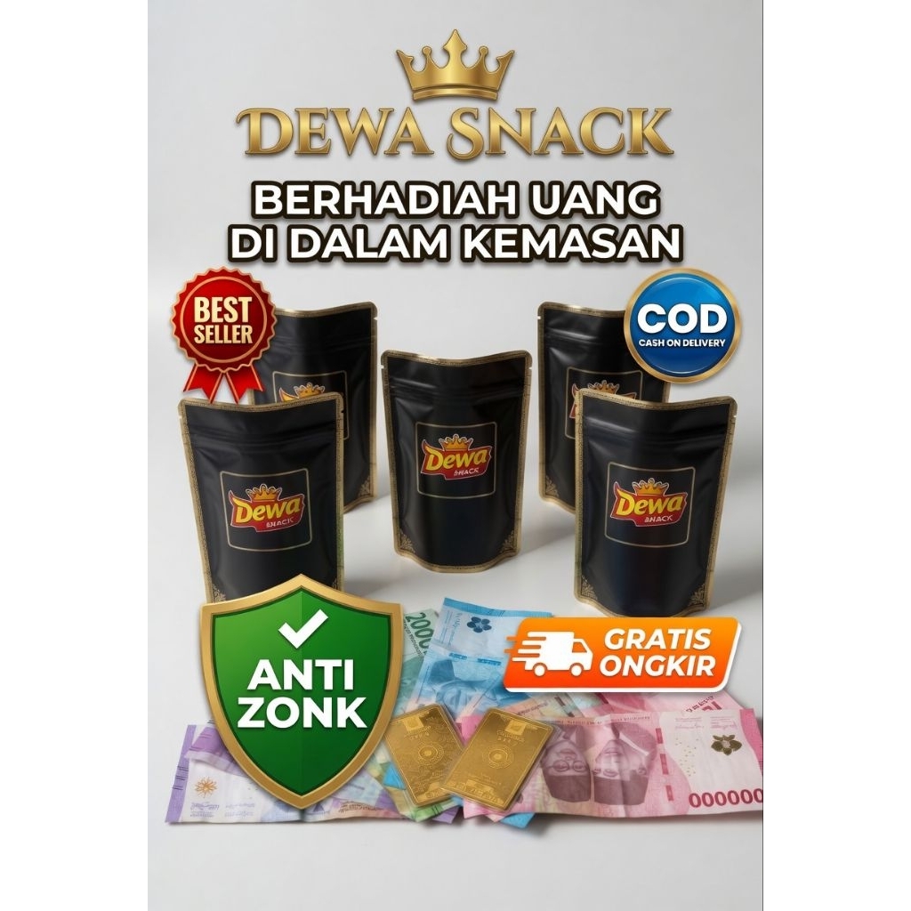 ANTI ZONK DEWA SNACK CIKI VIRAL BERHADIAH UANG DAN EMAS MINIGOLD