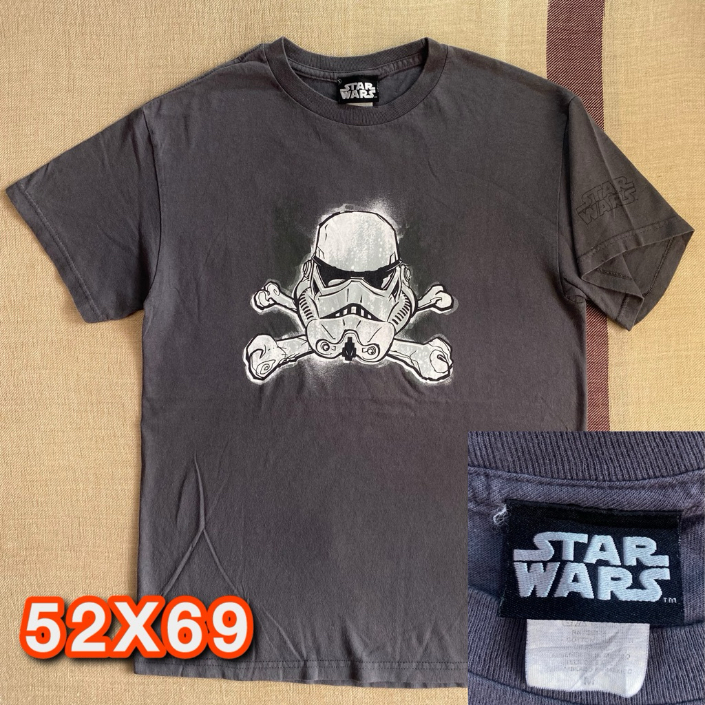 Kaos Star Wars Stormtrooper Skull Vintage T-Shirt Grey Second Original