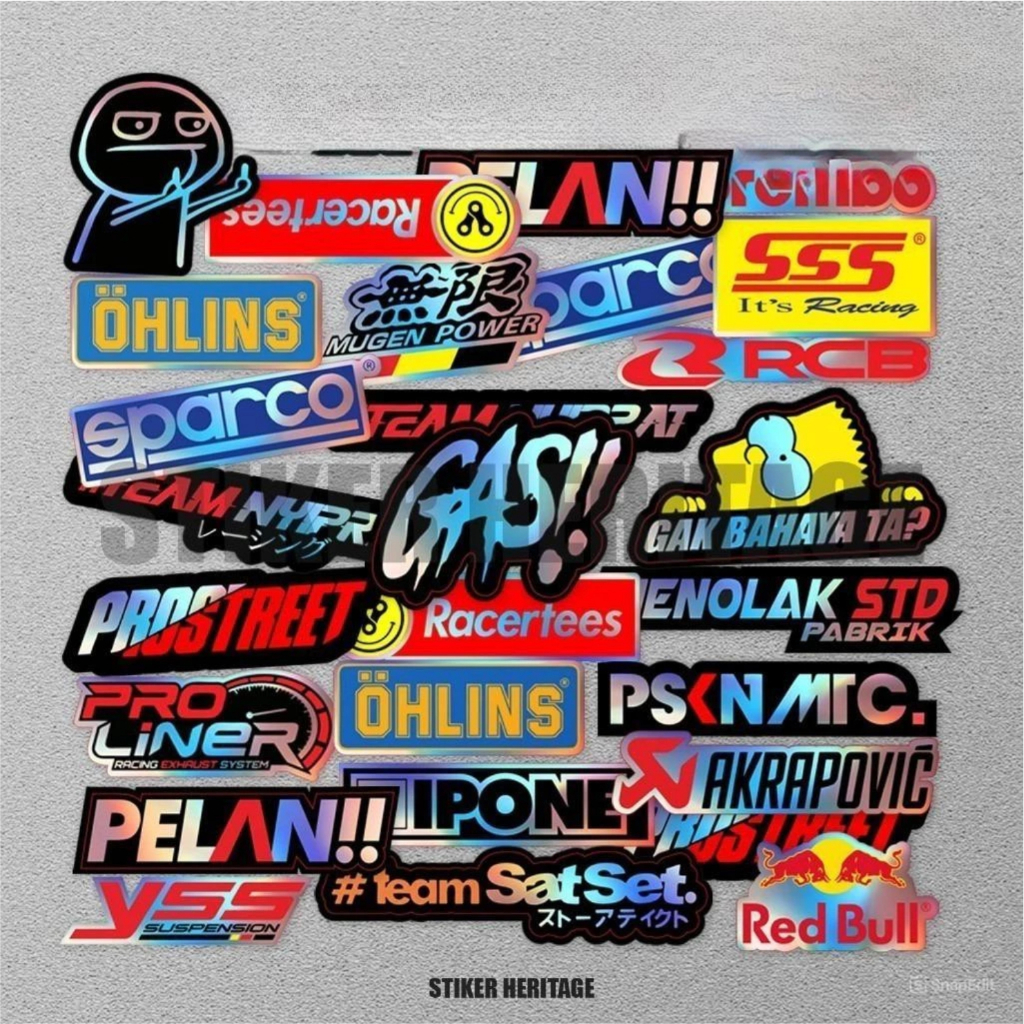 STICKER STIKER RACING HOLOGRAM | STIKER MOTOR | STICKER HELM, stciker pack stiker helm stiker esteti