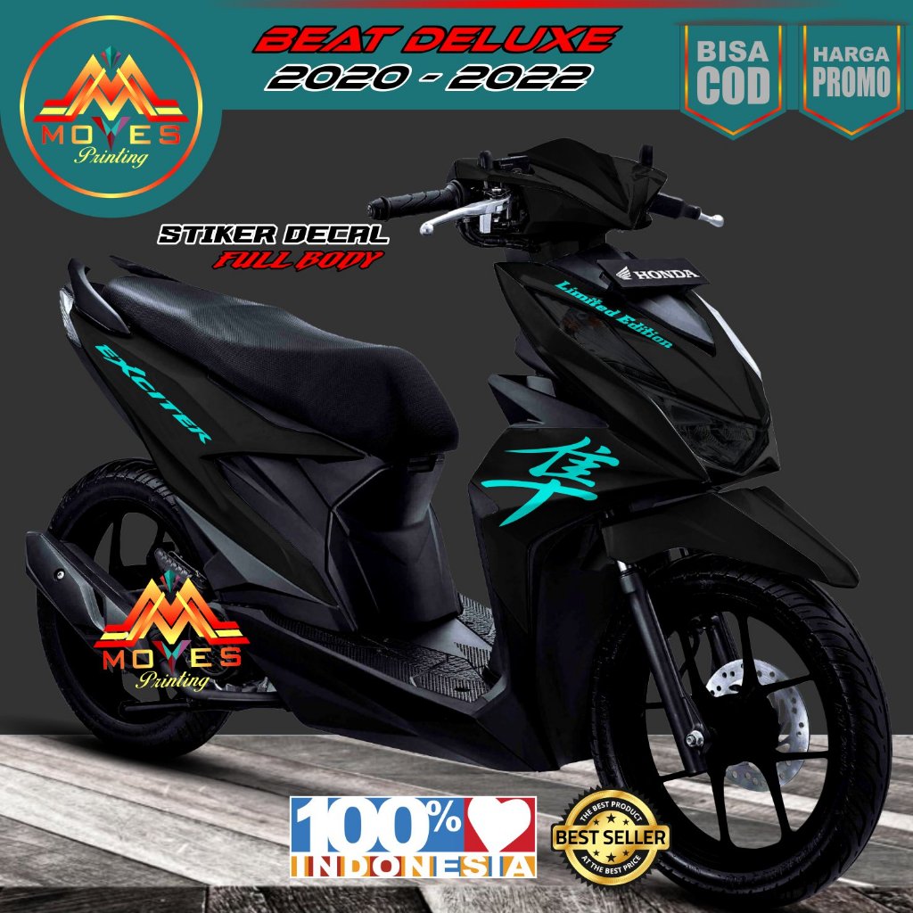 MOYES DECAL. 2 DECAL STICKER HITAM LIST WARNA FULLBODY Beat Deluxe / Beat 2020 2021 2022