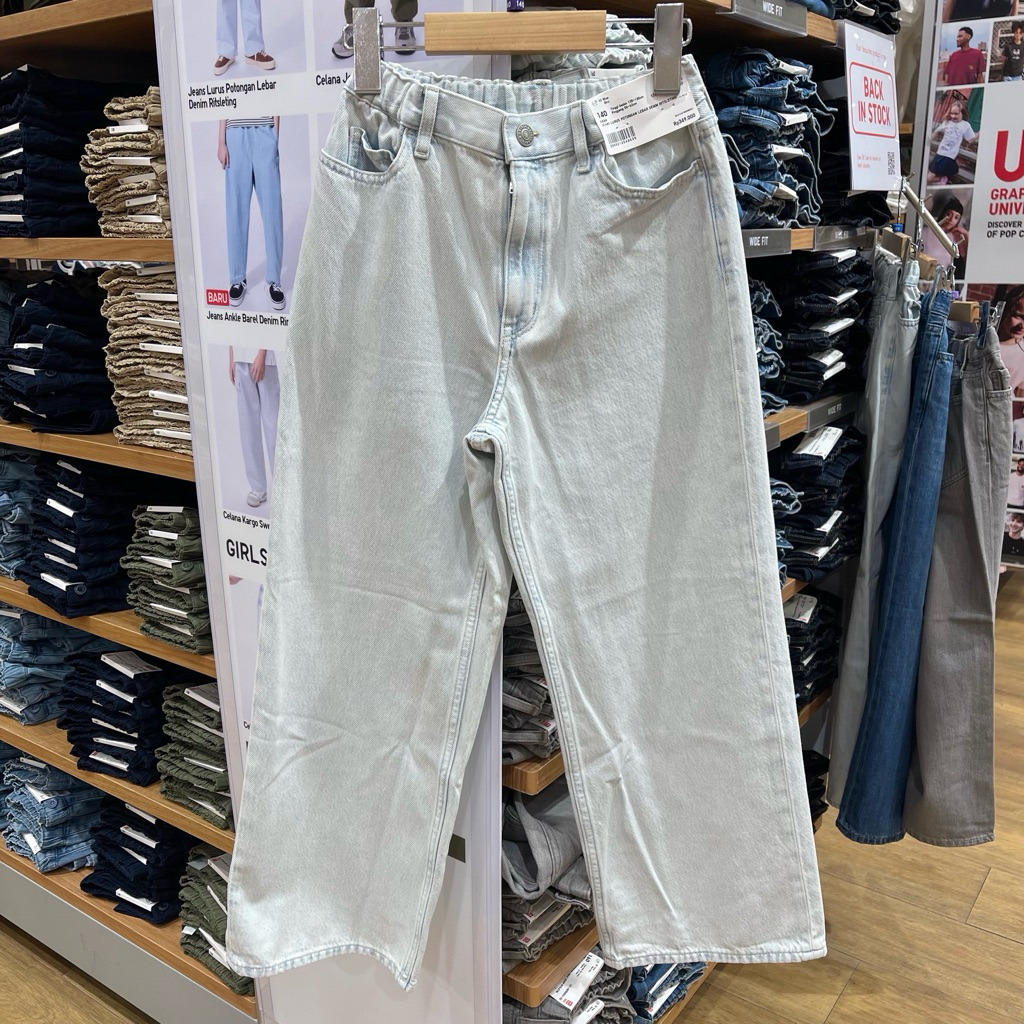 Jeans Uniqlo Kids Wide Fit Light Blue
