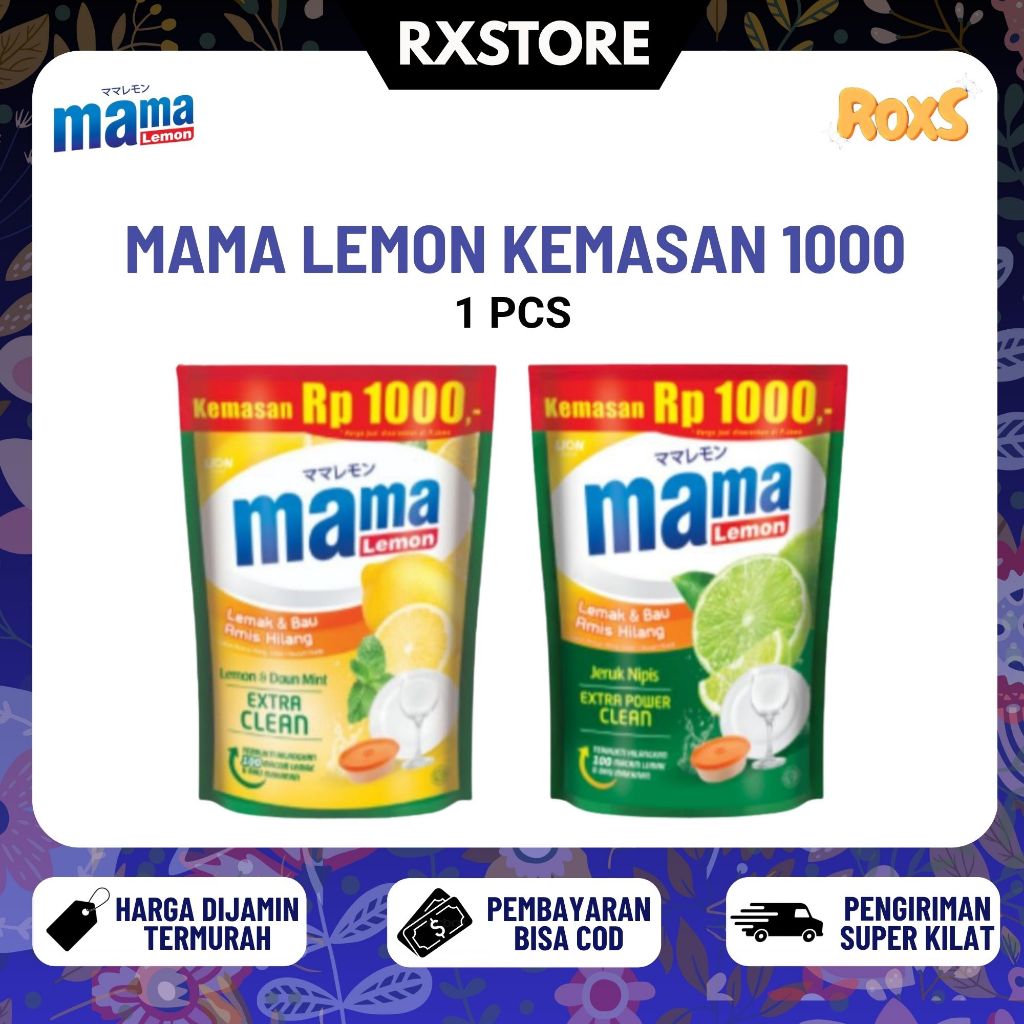 [RX] Mama Lemon Pouch 1000 Sachet Isi 58 Ml Pencuci Piring Charcoal Pouch Lime Jeruk Nipis Lemon Yuz