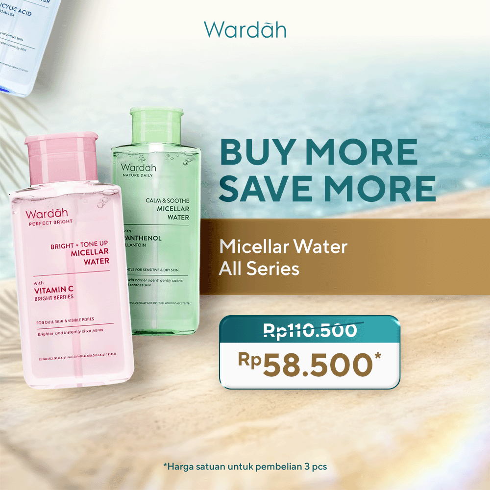 Wardah Micellar Water All Series - Perfect Bright, Calm and Soothe Nature Daily, Acnederm, Lightenin