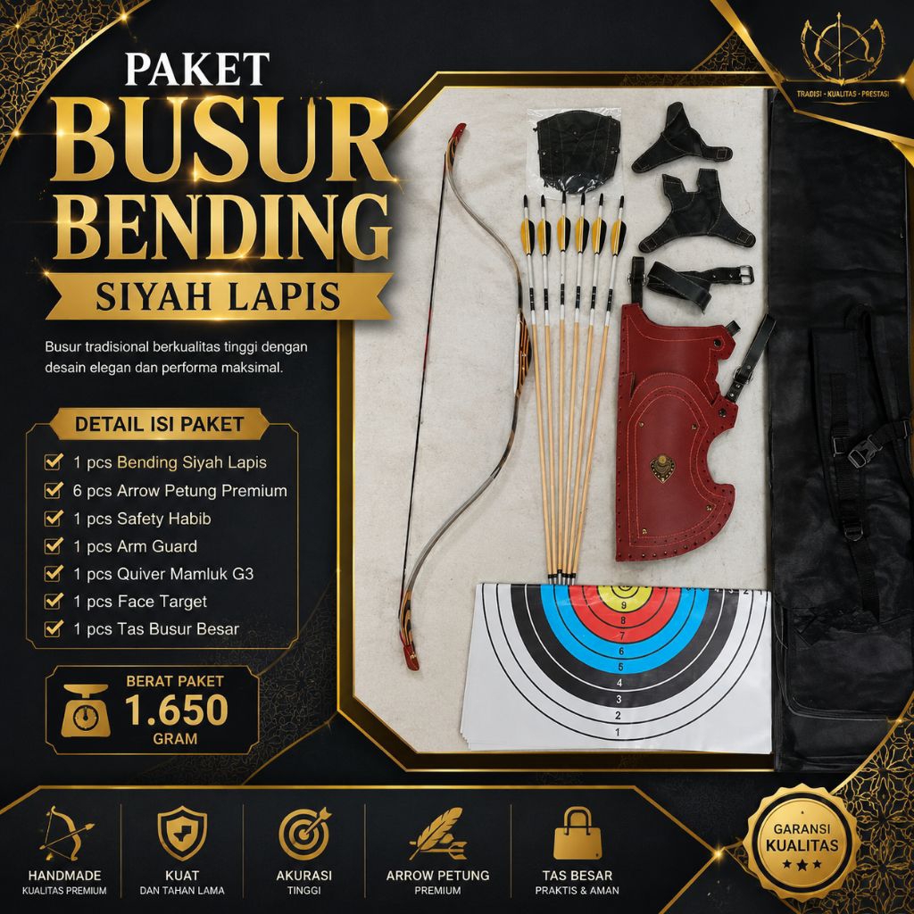 Paket Busur Bending Siyah Lapis // Siyah Layer Bending Bow Package