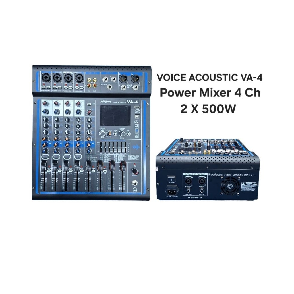 Power Mixer Voice Acoustic VA4 Original 4 Channel 320 DSP