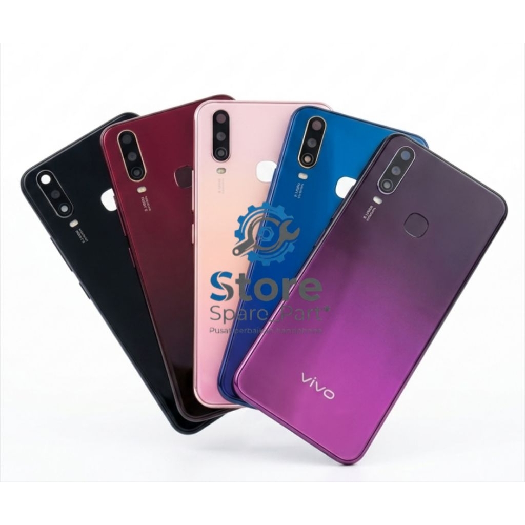 BACKDOOR VIVO Y12/VIVO Y15/VIVO Y17 2019 + RING KACA KAMERA CASING COVER TUTUP BELAKANG
