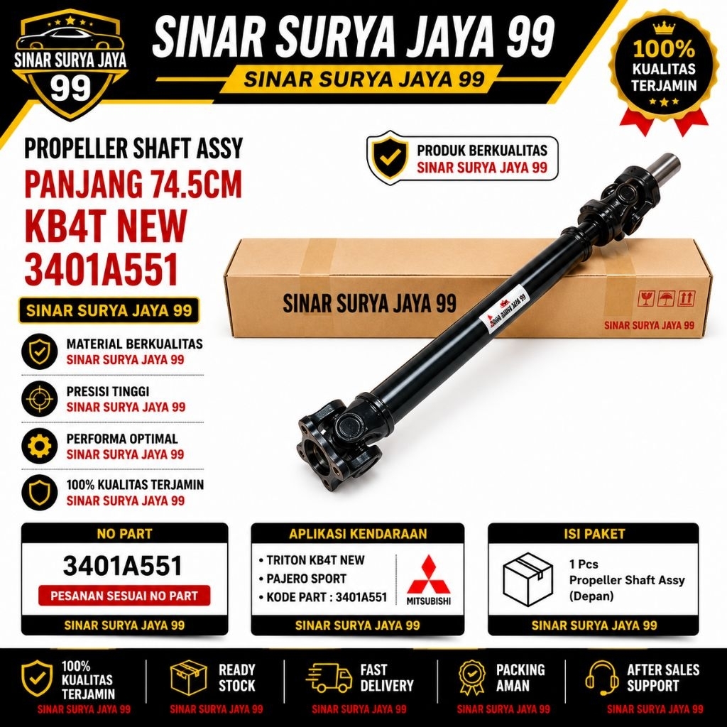 KOPEL DEPAN TRITON KB4T NEW PAJERO SPORT PROPELLER SHAFT TRITON PAJERO 3401A551