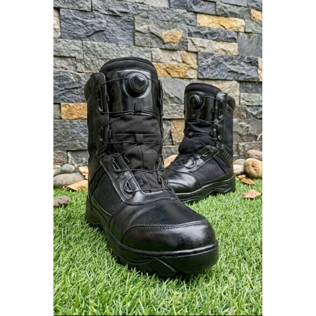 Sepatu PDL Tactical Tali Putar Second TNI-AL Kulit Asli