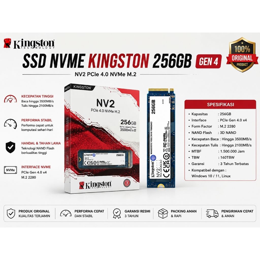 SSD NVME KINGSTON 256GB GEN 4