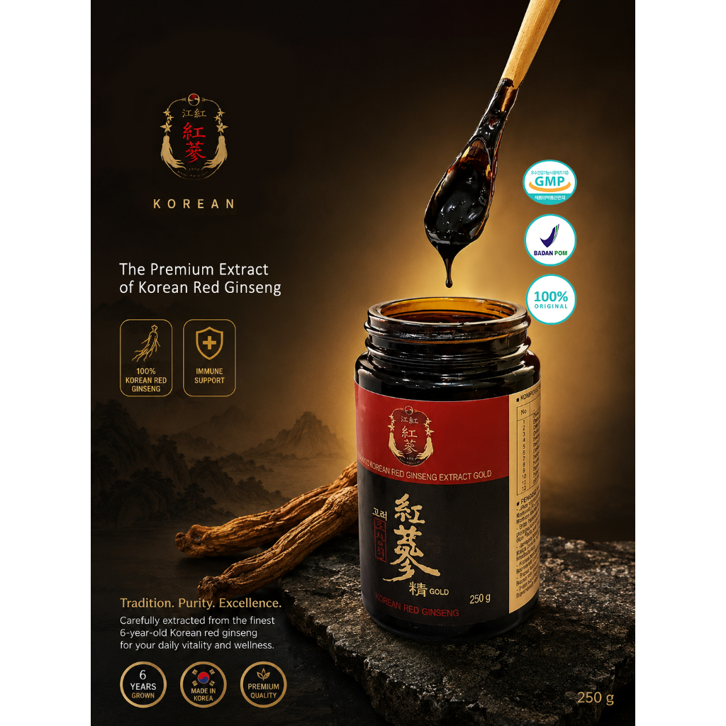 Premium Ginseng Merah Korea | Josamwon Korea Red Ginseng Extract Gold 250g BPOM