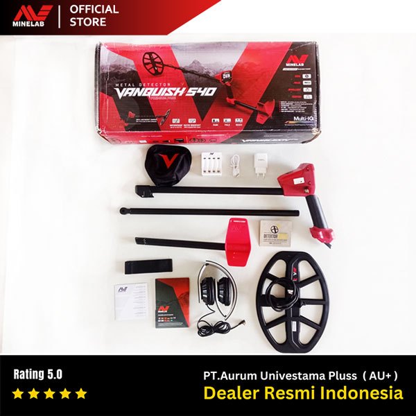 Minelab Vanquish 540 PREMIUM Second RESMI - Metal Detector Second - Detektor Emas & Harta Karun & Lo