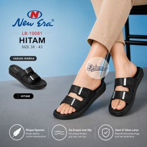 ORLUNE - NEW ERA LB 10081 Sandal Casual lady's Ring Sandal Jepit Sandal Slop Karet Wanita Size Terba