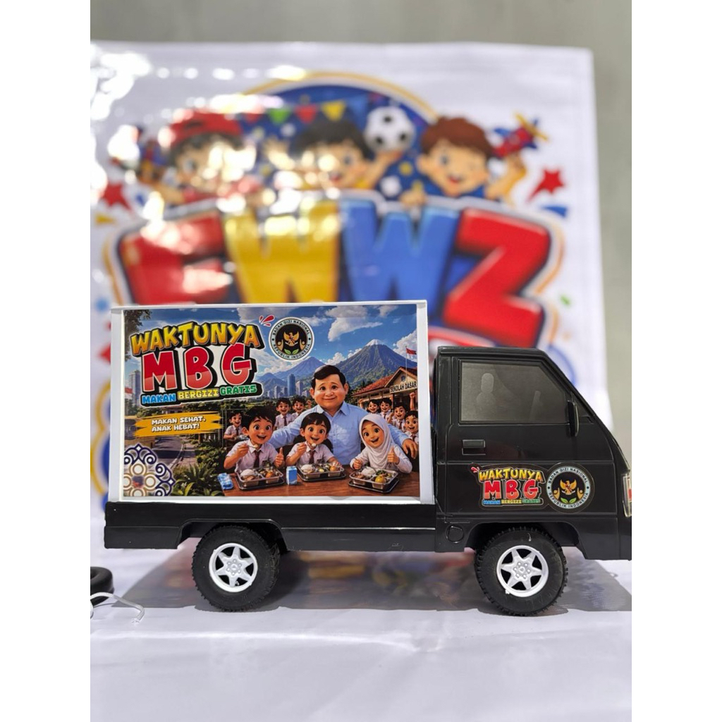 BISA COD TERBARU Mainan Anak Miniatur Mobil Box MBG Mainan Mobilan L300 Box MBG SNI Mainan Anak Laki