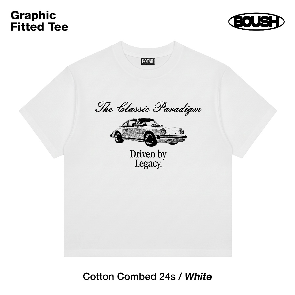 BOUSH Fitted Tee Driven | Fitted Tee cotton combed 24s | Graphic Fitted Tee