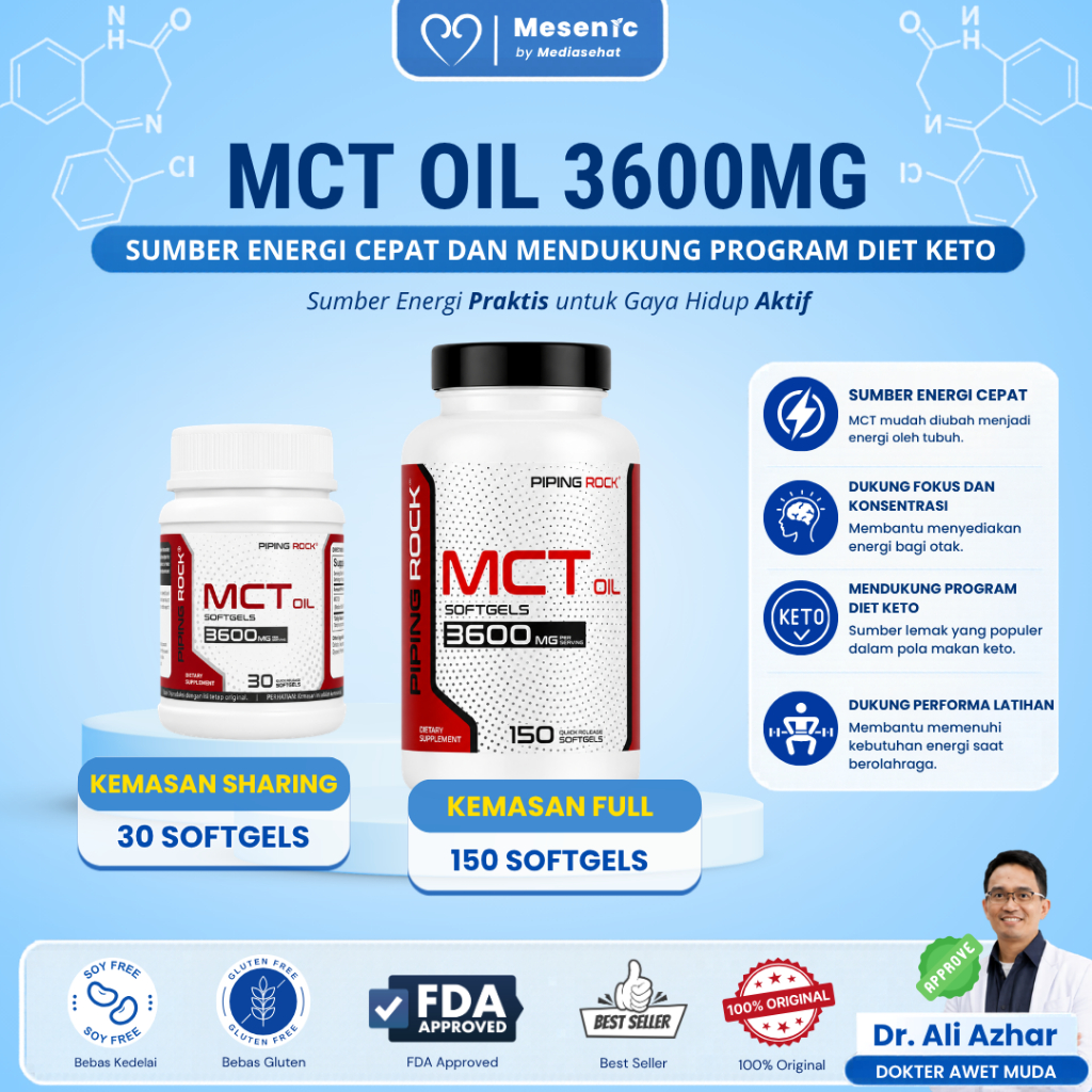 Vitamin/Multivitamin/Suplemen Piping Rock MCT Oil 3600mg