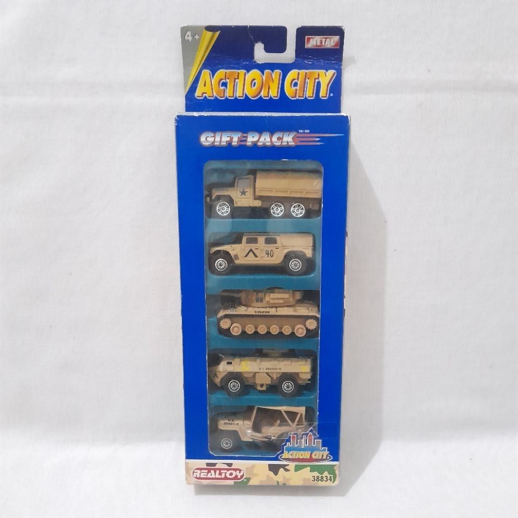 Realtoy Metal Action City Military Series Gift Pack - Isi 5 Pcs - Tank Diecast Skala 1:64 Mainan Mob