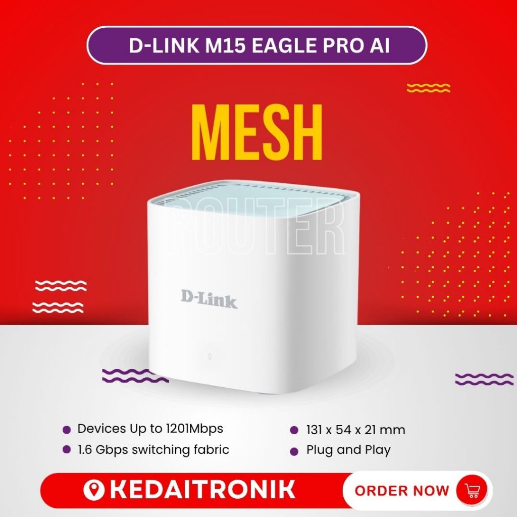 Mesh Router DLink M15 EAGLE PRO AI AX1500 WiFi 6 DualBand DLink M15