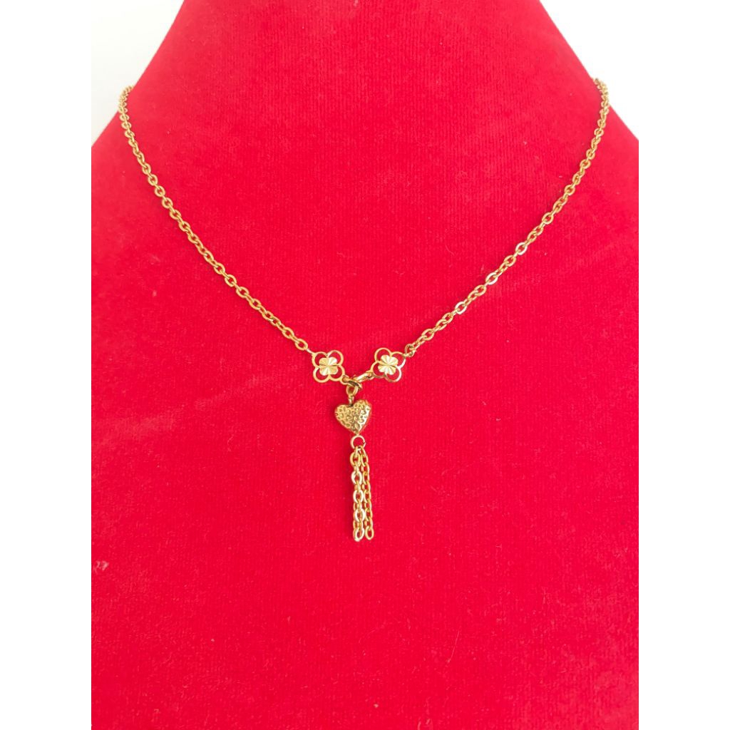 kalung Asli Titanium lapis emas 23karat anti luntur